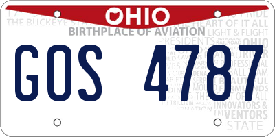 OH license plate GOS4787