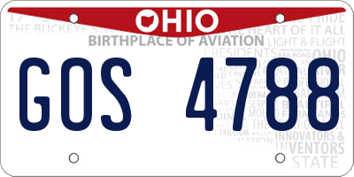 OH license plate GOS4788