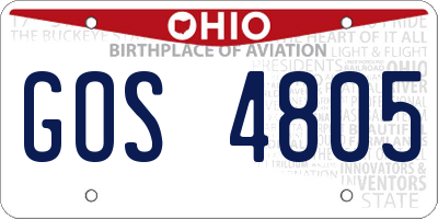OH license plate GOS4805