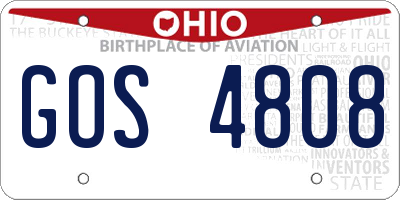 OH license plate GOS4808