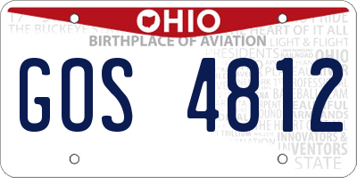 OH license plate GOS4812