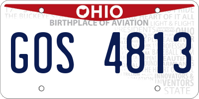 OH license plate GOS4813