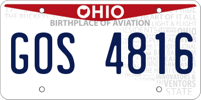 OH license plate GOS4816