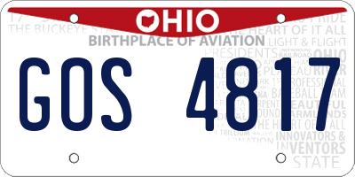 OH license plate GOS4817