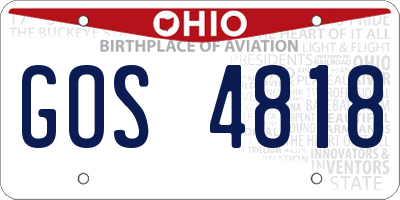 OH license plate GOS4818