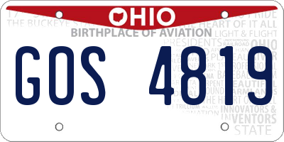 OH license plate GOS4819
