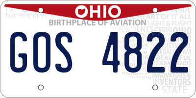 OH license plate GOS4822