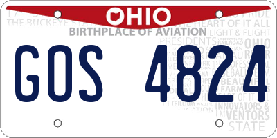OH license plate GOS4824