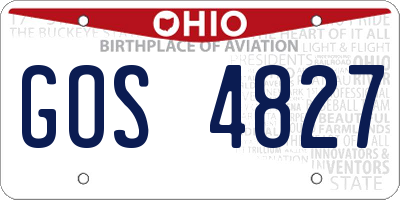 OH license plate GOS4827