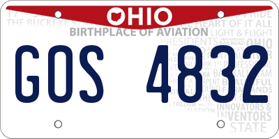 OH license plate GOS4832