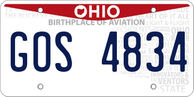 OH license plate GOS4834