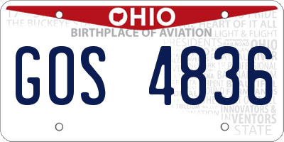 OH license plate GOS4836
