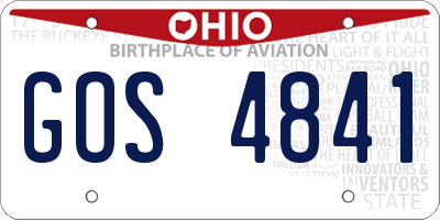OH license plate GOS4841