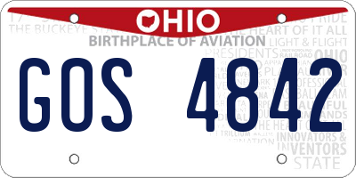 OH license plate GOS4842