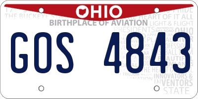 OH license plate GOS4843