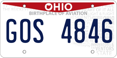 OH license plate GOS4846