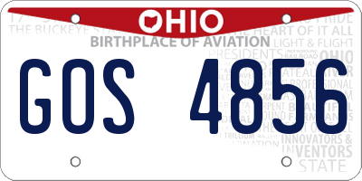 OH license plate GOS4856