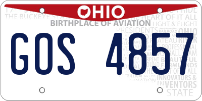 OH license plate GOS4857