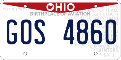OH license plate GOS4860
