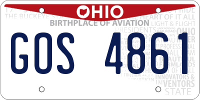 OH license plate GOS4861