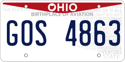 OH license plate GOS4863