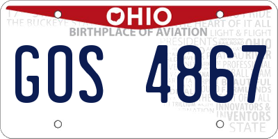 OH license plate GOS4867