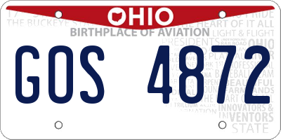 OH license plate GOS4872