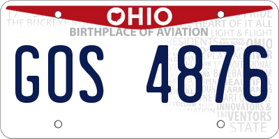 OH license plate GOS4876