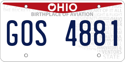 OH license plate GOS4881