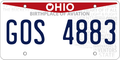 OH license plate GOS4883