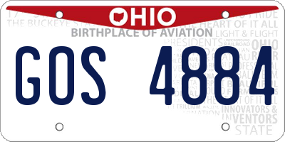 OH license plate GOS4884