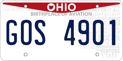 OH license plate GOS4901