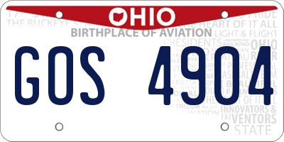 OH license plate GOS4904