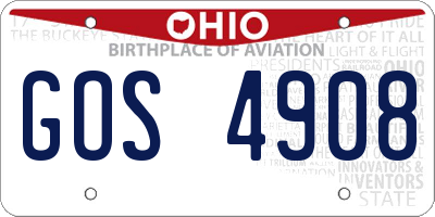 OH license plate GOS4908