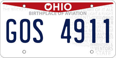 OH license plate GOS4911