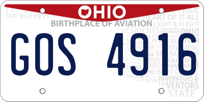 OH license plate GOS4916