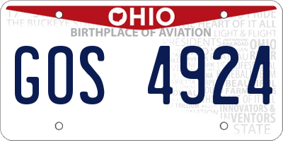 OH license plate GOS4924