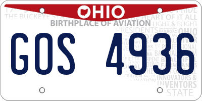 OH license plate GOS4936