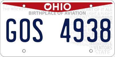 OH license plate GOS4938