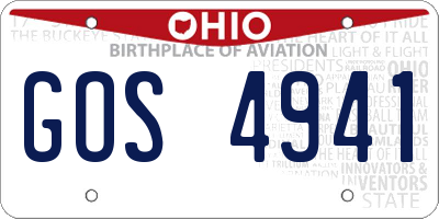 OH license plate GOS4941