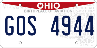 OH license plate GOS4944