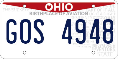 OH license plate GOS4948