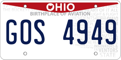 OH license plate GOS4949