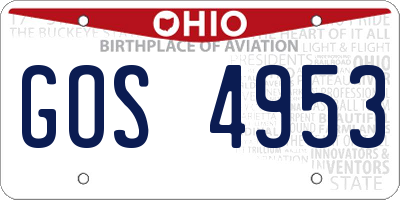 OH license plate GOS4953
