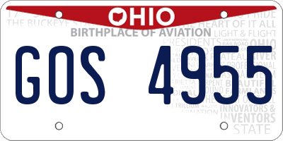 OH license plate GOS4955