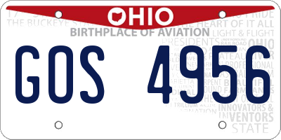 OH license plate GOS4956
