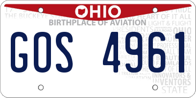 OH license plate GOS4961