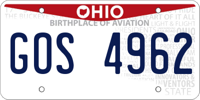 OH license plate GOS4962