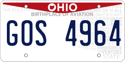 OH license plate GOS4964
