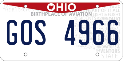 OH license plate GOS4966